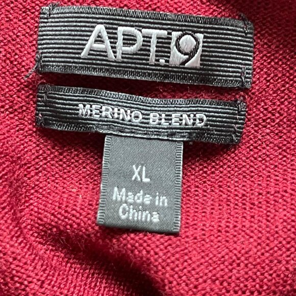 Apt 9 Merino Blend 1/4 Zip Pullover Sweater Heather Maroon Red Mock Neck Size XL - Picture 5 of 5